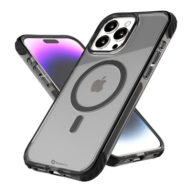 iPhone 15 Pro Compatible Case Cover With Transparent Echo Wave Design - Clear Black